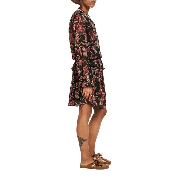 Scotch & Soda Bamboo Beach Floral Print Dress in XSmall Womens Long Sleeve - Picture 13 of 14